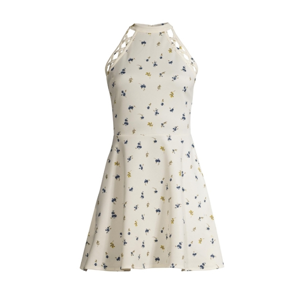 New No Boundaries Floral Spring Dress, Juniors Halter Neck Dress, Pattern dress - Picture 4 of 5